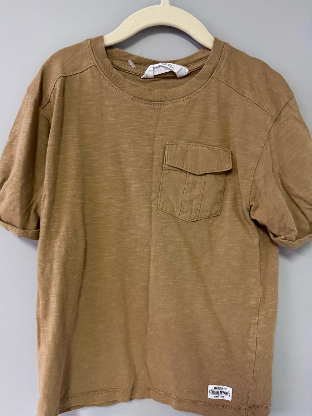 H&M Kids Short-Sleeve Pocket Tee in Brown